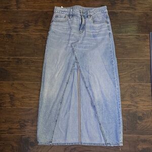 American Eagle Outfitters Light Blue Denim Maxi Skirt